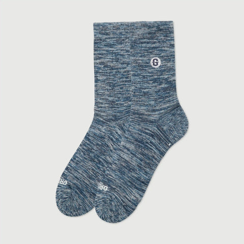 The Melange Crew Sock - Navy