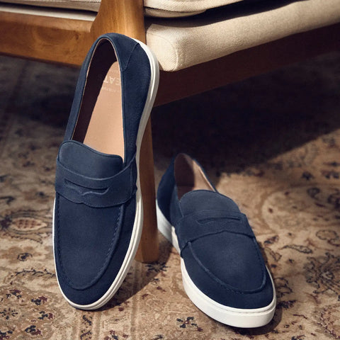 The Paros Penny Loafer - Navy